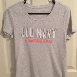 Light Grey, old navy tee size small